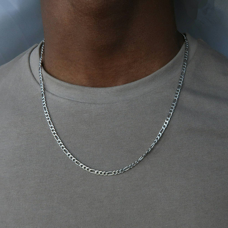 Forgeon – Herenketting roestvrij staal met lederlook – minimalistisch design