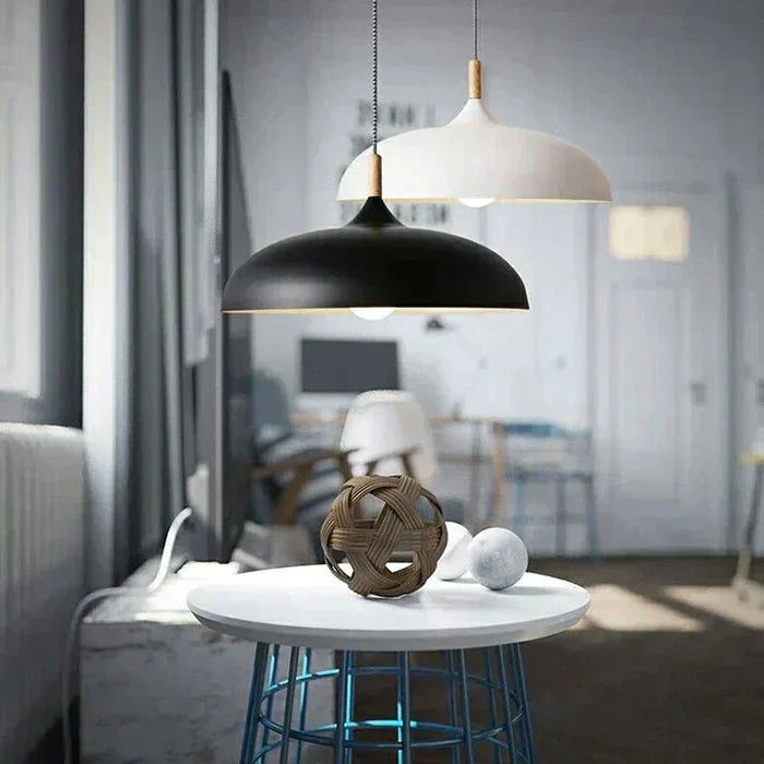 ScandiLuxe Candeeiro de Teto – Lâmpada LED de madeira de carvalho com design escandinavo e cabo ajustável
