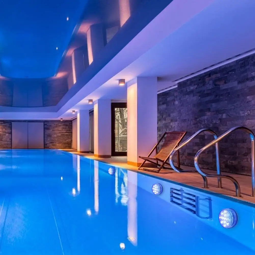 AquaGlow Waterdichte LED Verlichting – Oplaadbaar, Kleurrijk & Geschikt voor Vijver of Zwembad