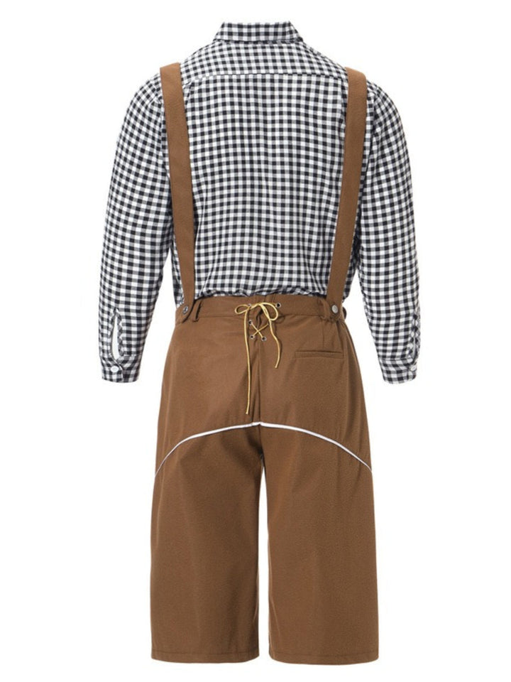 AlpenKraft – Lederhosen Kostuumset met Geruit Overhemd – Jouw Oktoberfest Essential