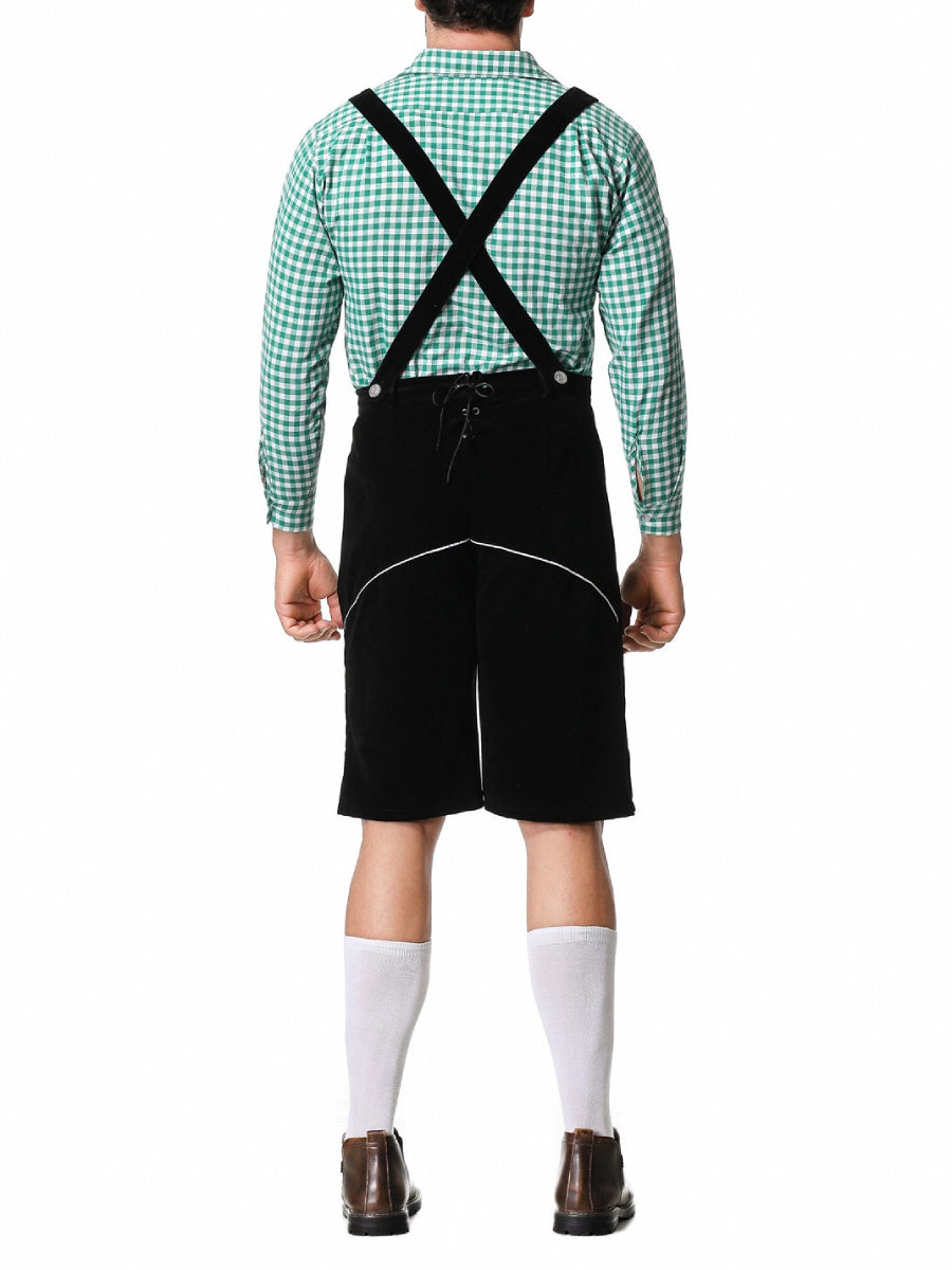 AlpenKraft – Set Costume Lederhosen con Camicia a Quadri – Il Tuo Essenziale per l'Oktoberfest