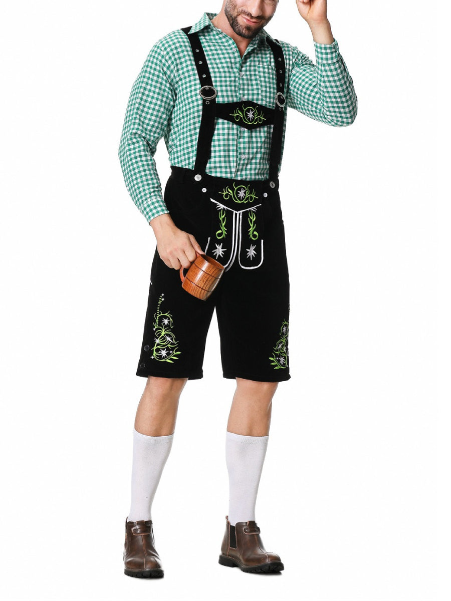 AlpenKraft – Set Costume Lederhosen con Camicia a Quadri – Il Tuo Essenziale per l'Oktoberfest
