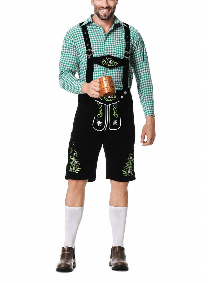AlpenKraft – Lederhosen Kostuumset met Geruit Overhemd – Jouw Oktoberfest Essential