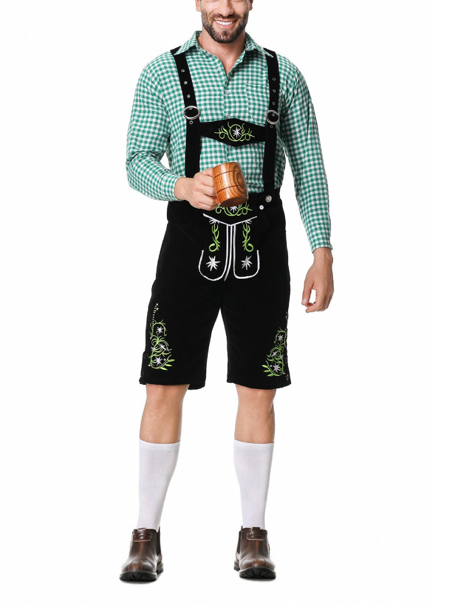 AlpenKraft – Set Costume Lederhosen con Camicia a Quadri – Il Tuo Essenziale per l'Oktoberfest