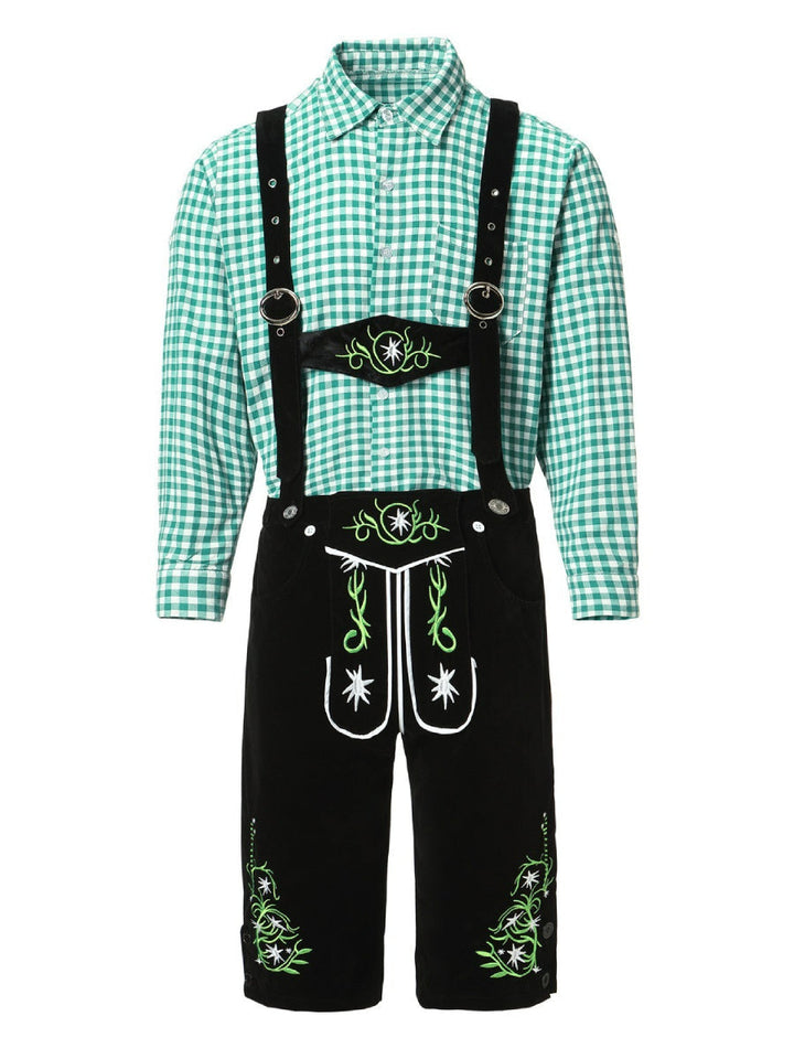 AlpenKraft – Lederhosen Kostuumset met Geruit Overhemd – Jouw Oktoberfest Essential