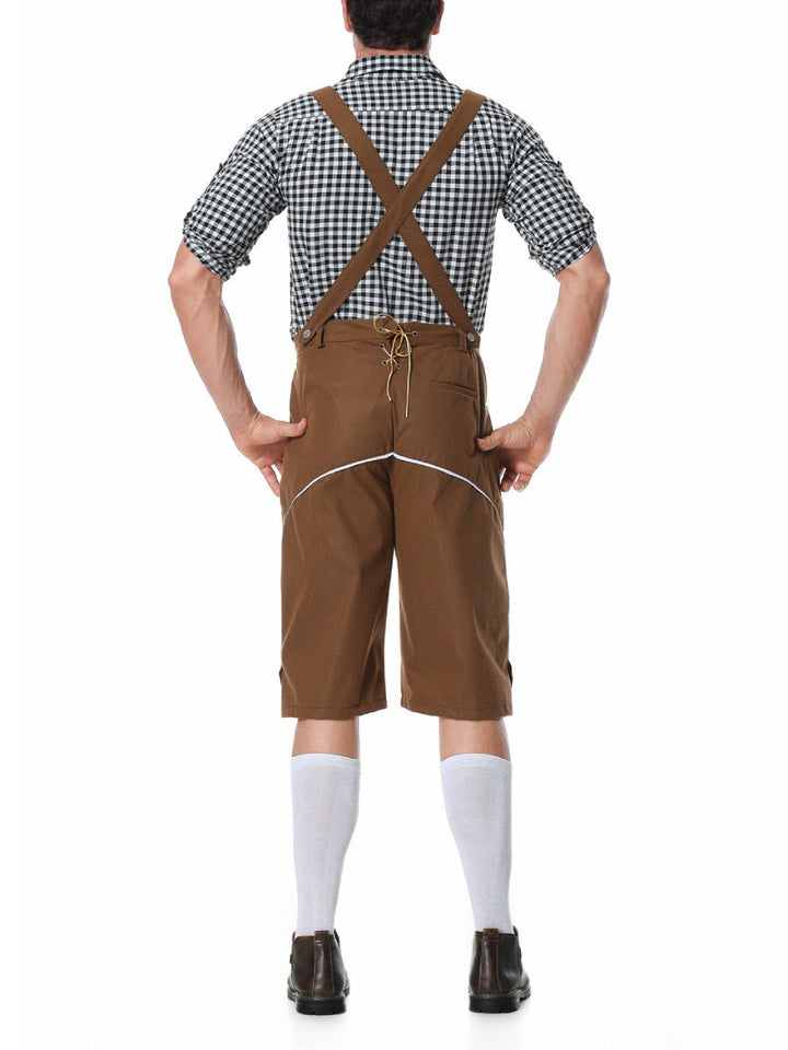 AlpenKraft – Lederhosen Kostuumset met Geruit Overhemd – Jouw Oktoberfest Essential