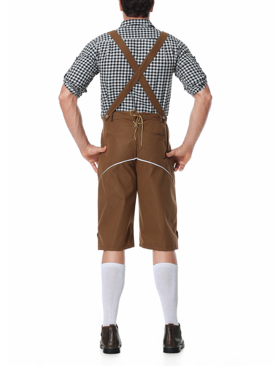 AlpenKraft – Set Costume Lederhosen con Camicia a Quadri – Il Tuo Essenziale per l'Oktoberfest