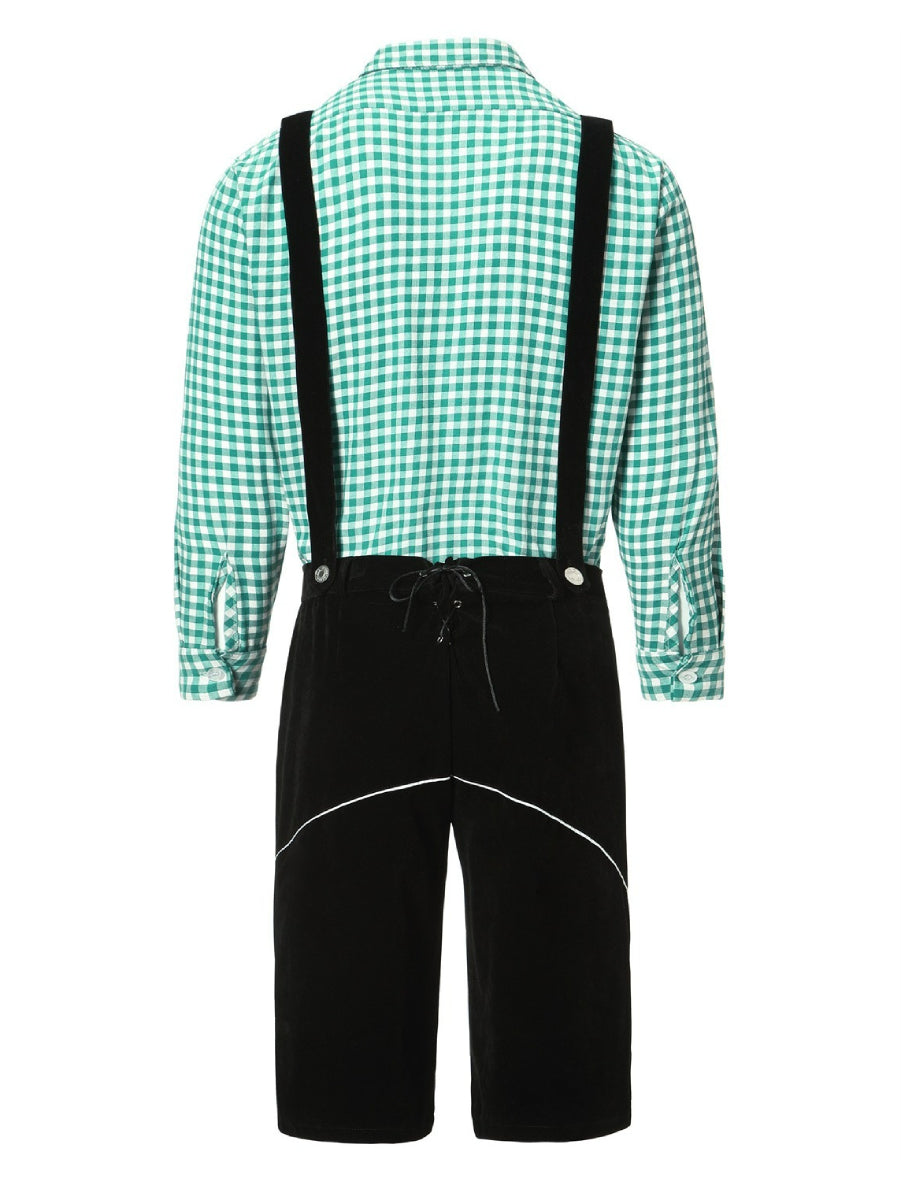 AlpenKraft – Set Costume Lederhosen con Camicia a Quadri – Il Tuo Essenziale per l'Oktoberfest