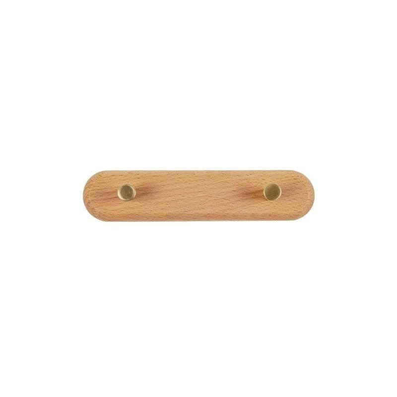 NordicHook – Houten Wandkapstok met Messing Haken – Moderne Woonopslag