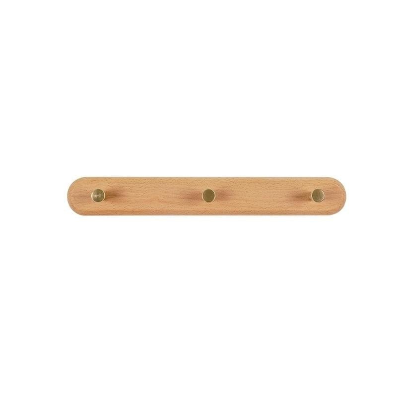 NordicHook – Perchero de Pared de Madera con Ganchos de Latón – Almacenamiento Moderno para el Hogar