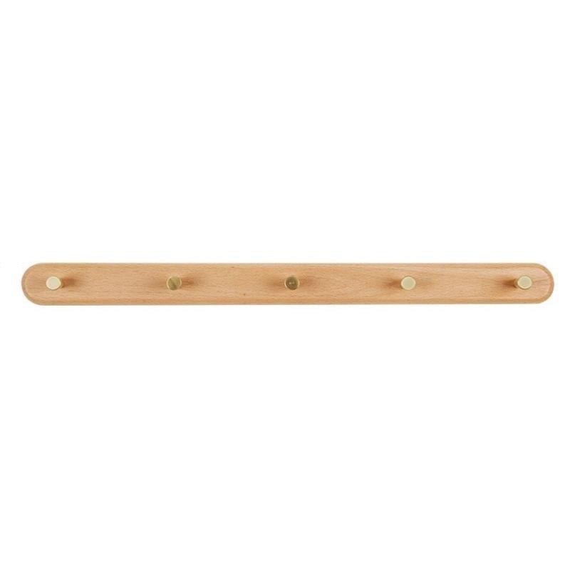 NordicHook – Houten Wandkapstok met Messing Haken – Moderne Woonopslag