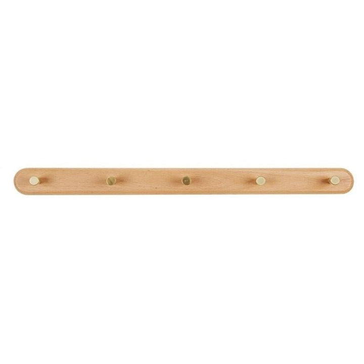 NordicHook – Houten Wandkapstok met Messing Haken – Moderne Woonopslag