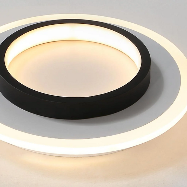 Eldaro Lámpara de techo – Lámpara de techo LED redonda de metal y acrílico con diseño moderno minimalista