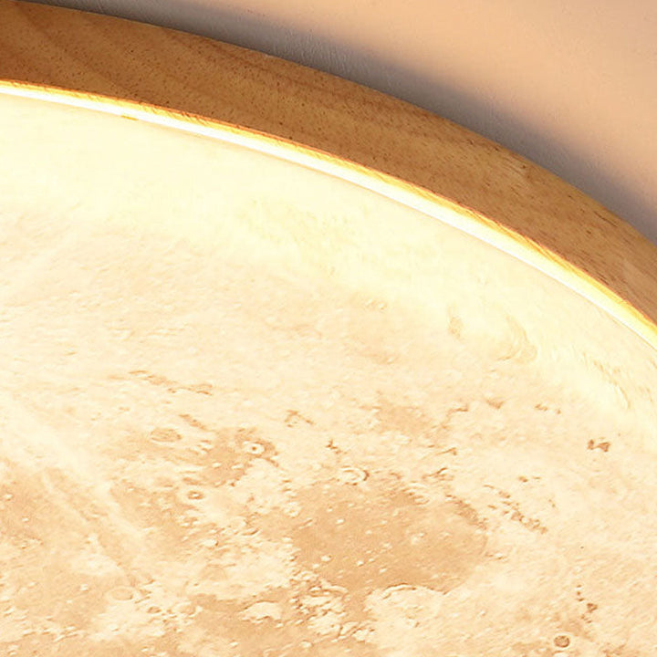 Lunaro Lámpara de Techo – Diseño Moderno Redondo de Madera Maciza con Iluminación LED Cálida