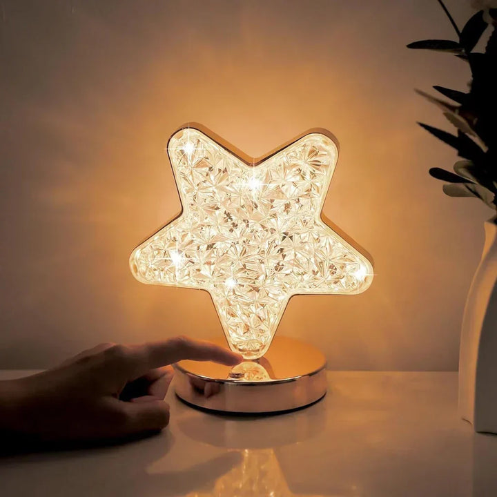 Lámpara de mesa Lumystic Kristallen – Iluminación LED regulable y diseño encantador para cualquier espacio