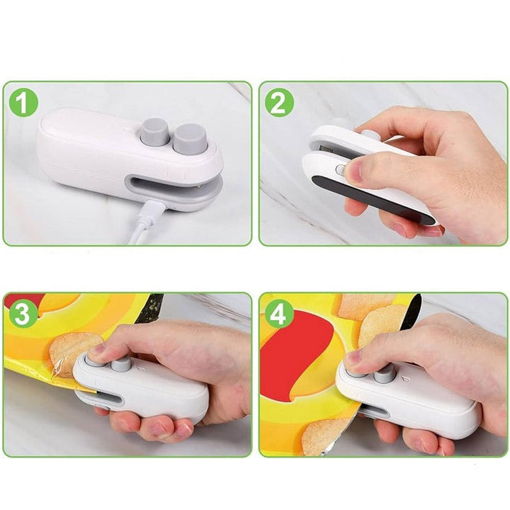 FreshSeal – dispositivo de selagem portátil 2 em 1 recarregável por USB &amp; compacto