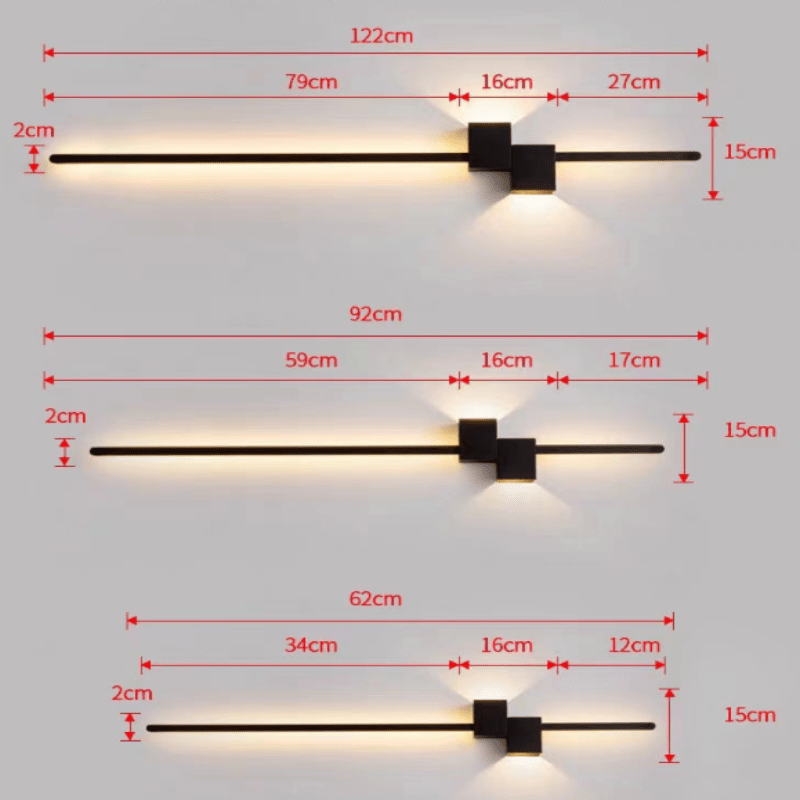 Lámpara de pared LED – Diseño lineal minimalista con iluminación suave e indirecta