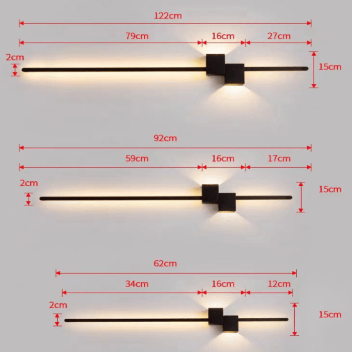 Lámpara de pared LED – Diseño lineal minimalista con iluminación suave e indirecta