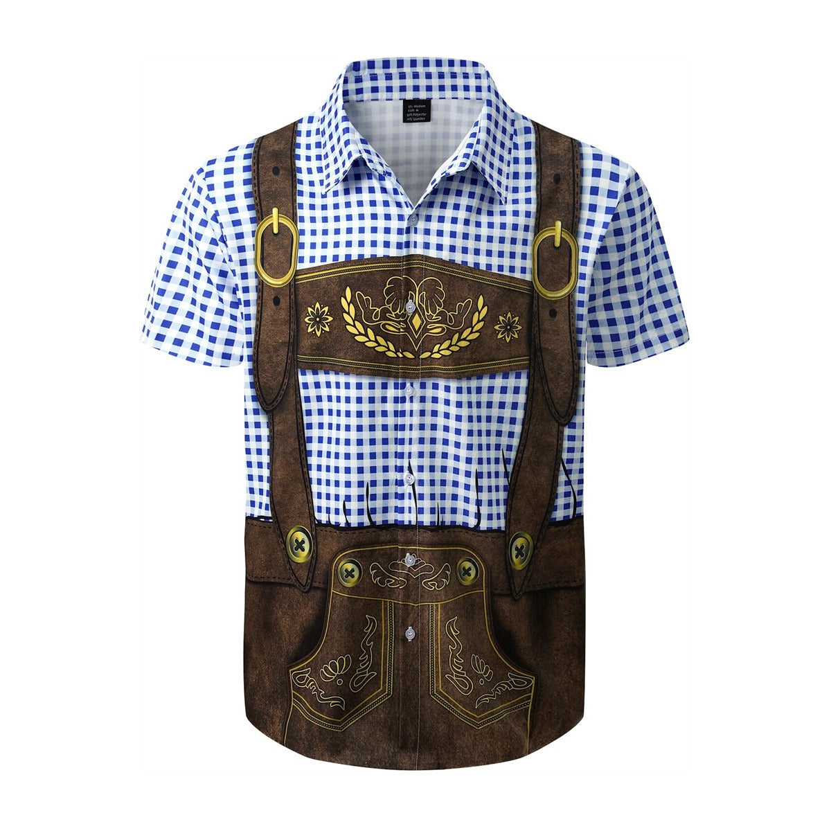 BierGaudi T-Shirt – Lederhosen & Geruit Overhemd Print, Oktoberfest Must-Have