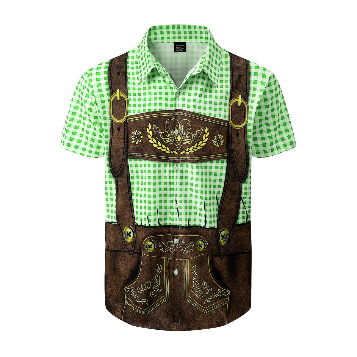 BierGaudi T-Shirt – Lederhosen & Geruit Overhemd Print, Oktoberfest Must-Have
