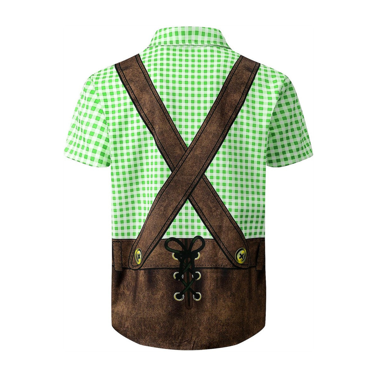 BierGaudi T-Shirt – Lederhosen & Geruit Overhemd Print, Oktoberfest Must-Have