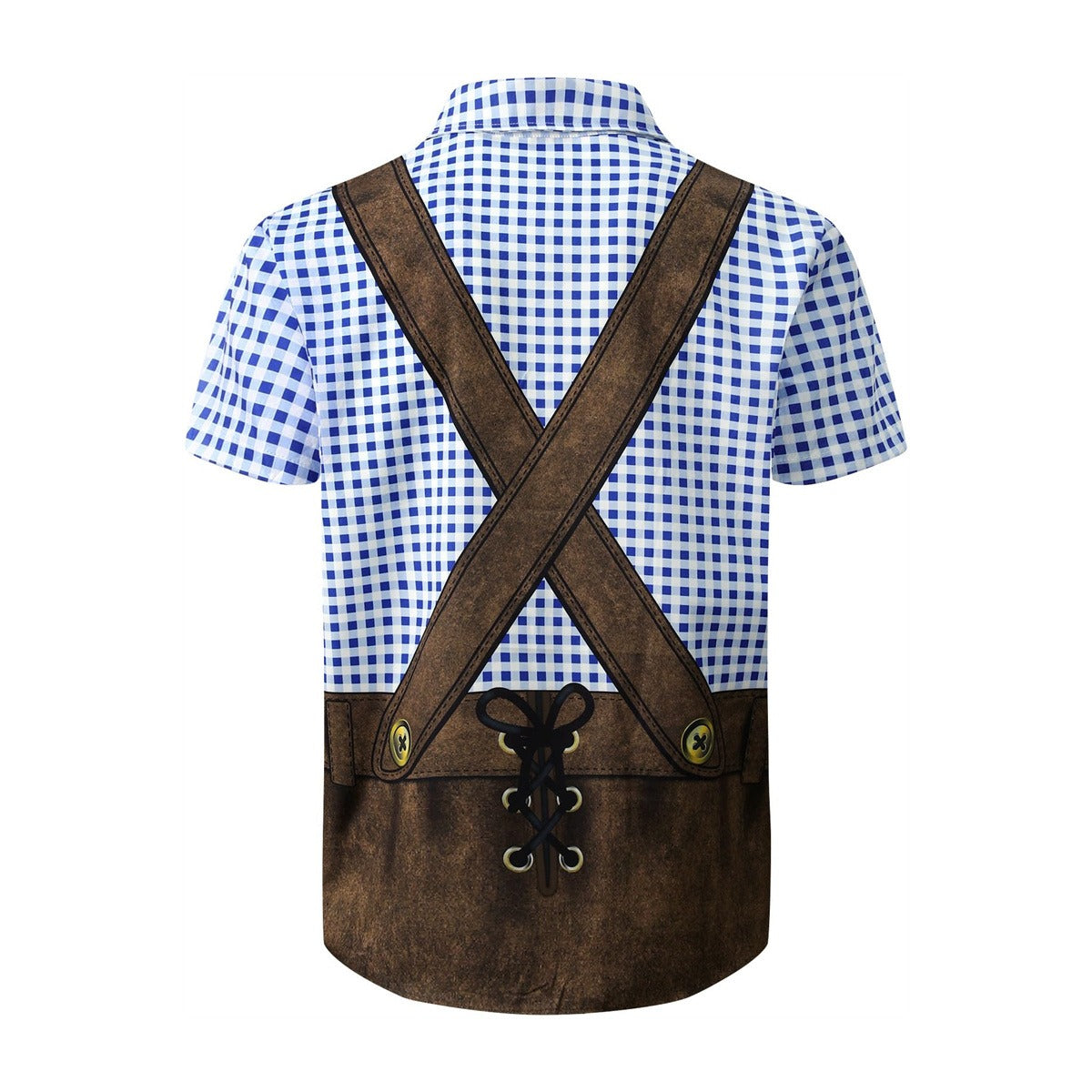 BierGaudi T-Shirt – Lederhosen & Geruit Overhemd Print, Oktoberfest Must-Have