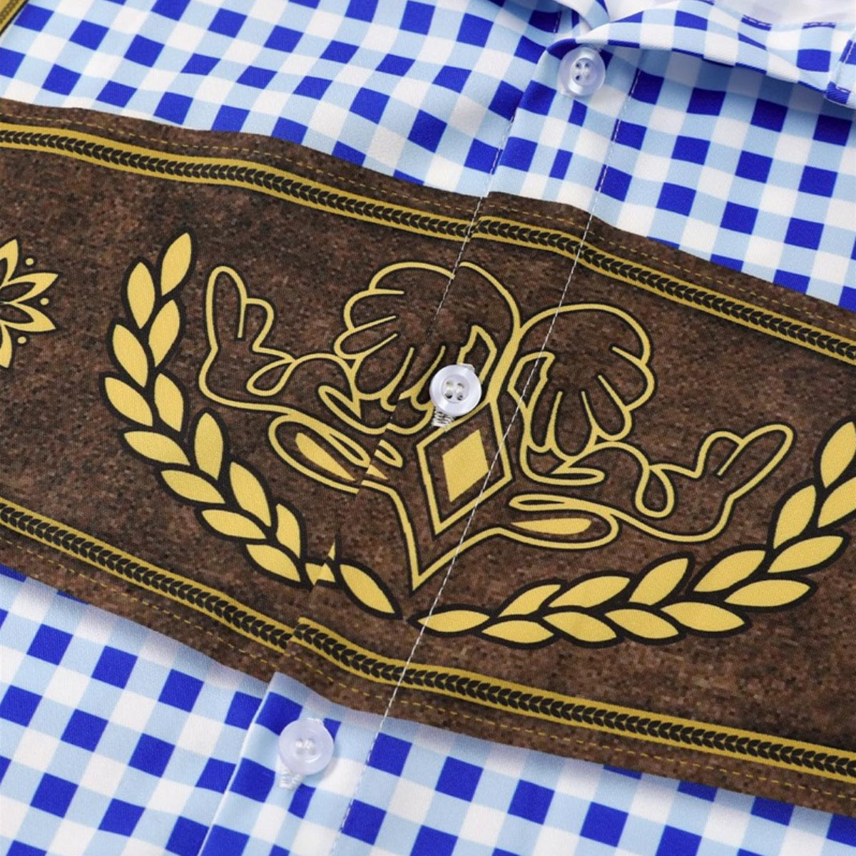 BierGaudi T-Shirt – Lederhosen & Geruit Overhemd Print, Oktoberfest Must-Have