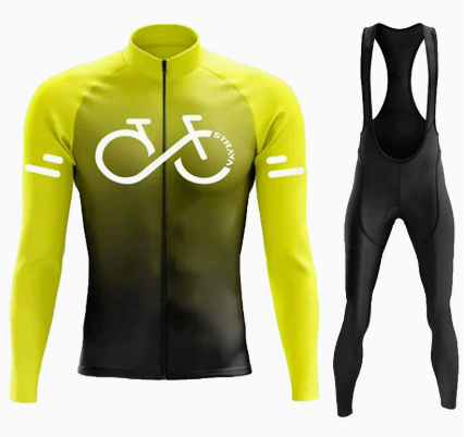 Wielerset Heren – Lange Mouwen Fietsshirt met Bibbroek en Ademend Materiaal Vestragear