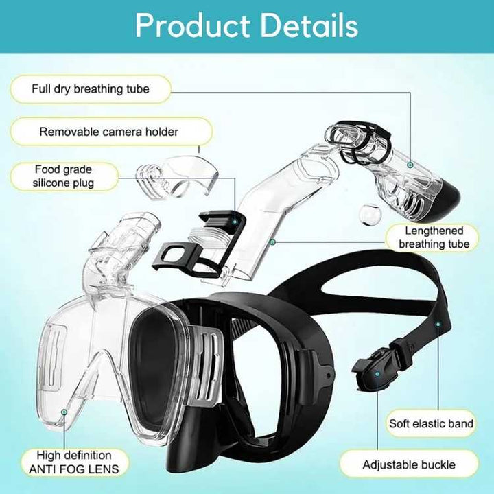180° panoramisch opvouwbaar snorkelmasker 3