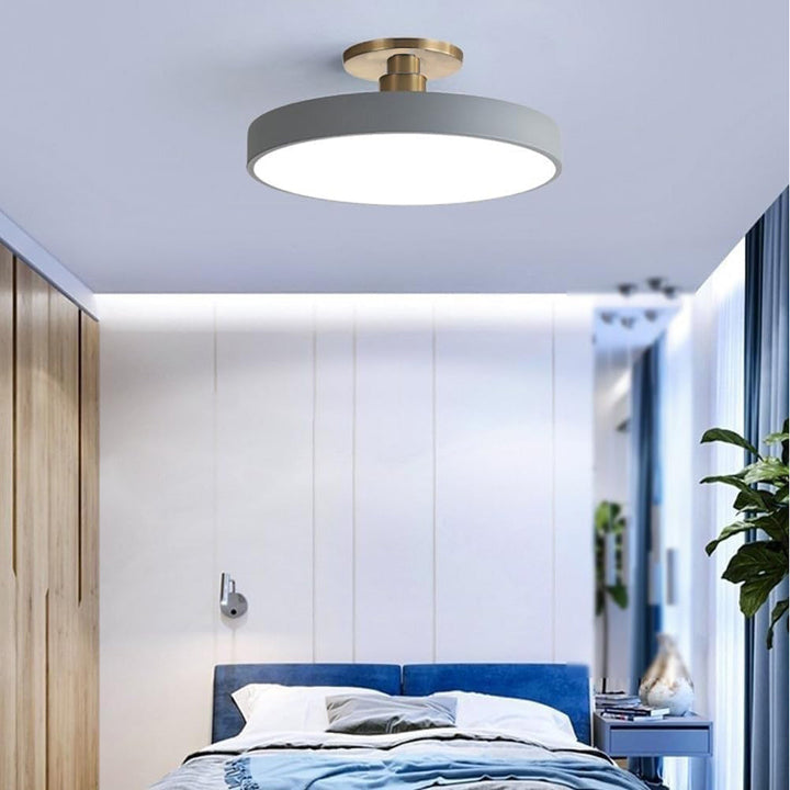 Vionte Plafondlamp – Lampada da soffitto LED rotonda in metallo e acrilico con design a risparmio energetico