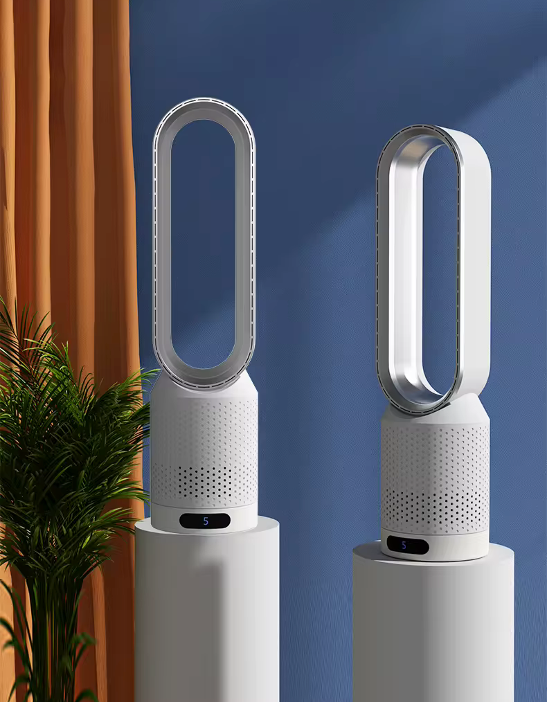 AirPure 3-in-1 Luftkühler mit Luftfilter, Oszillation & LED-Touch – Bladlos, leise & modern Devako.ch