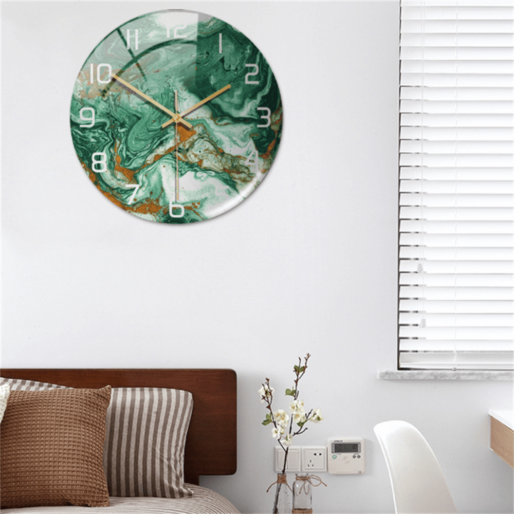 StoneAura – Wandklok Marmerlook – Stille Moderne Woondecoratie