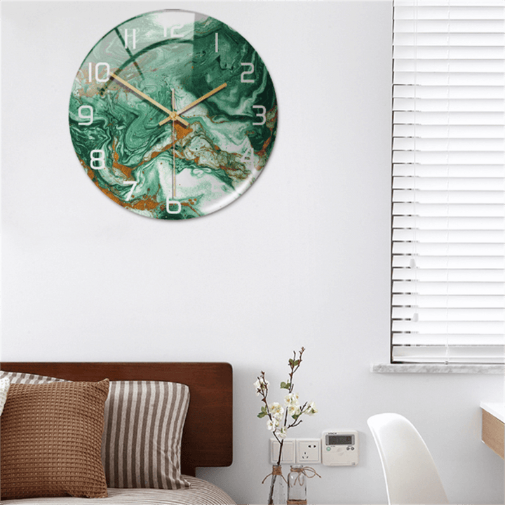 StoneAura – Wandklok Marmerlook – Stille Moderne Woondecoratie