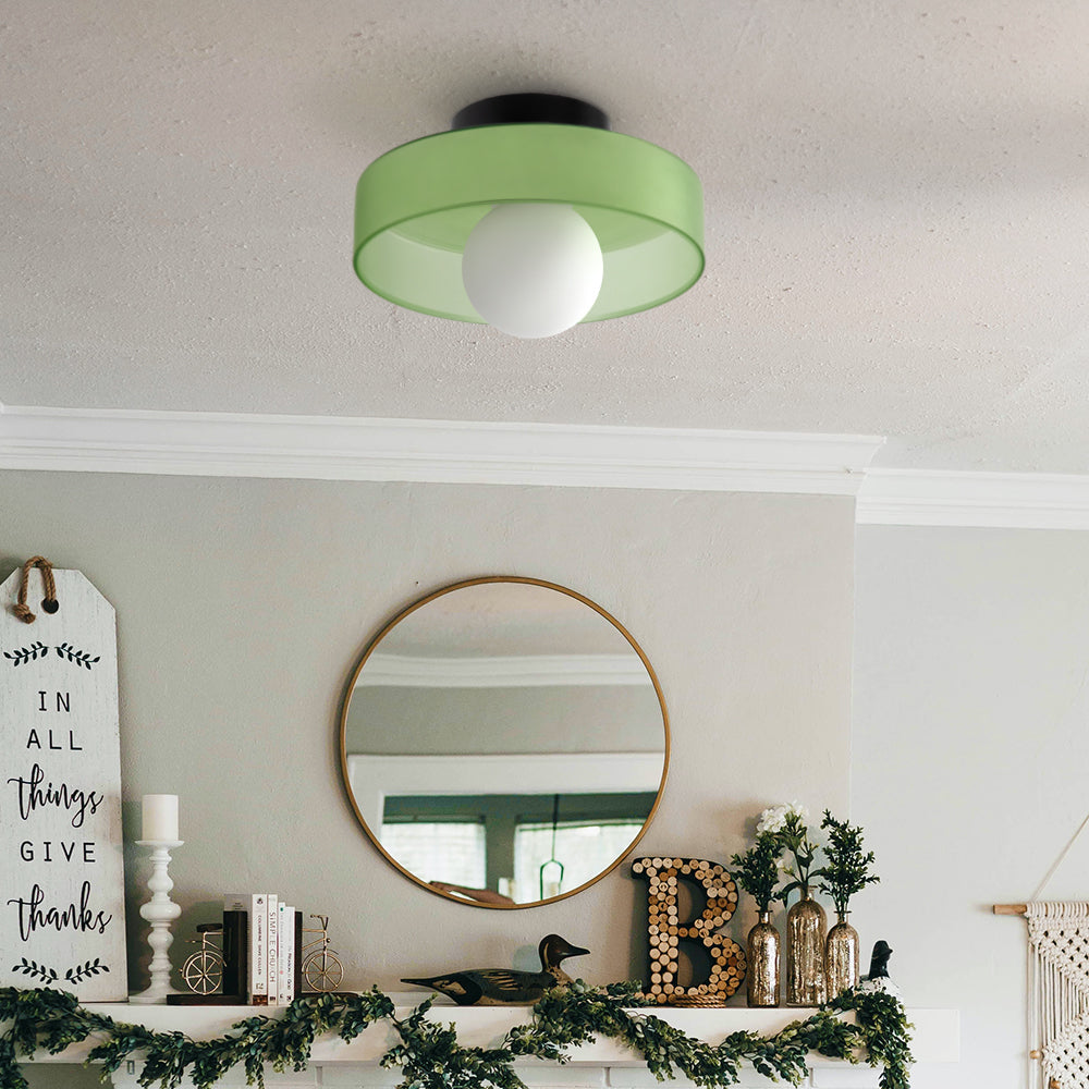 Culina Plafondlamp – Moderno design rotondo in vetro con montaggio a filo compatto e attacco G9