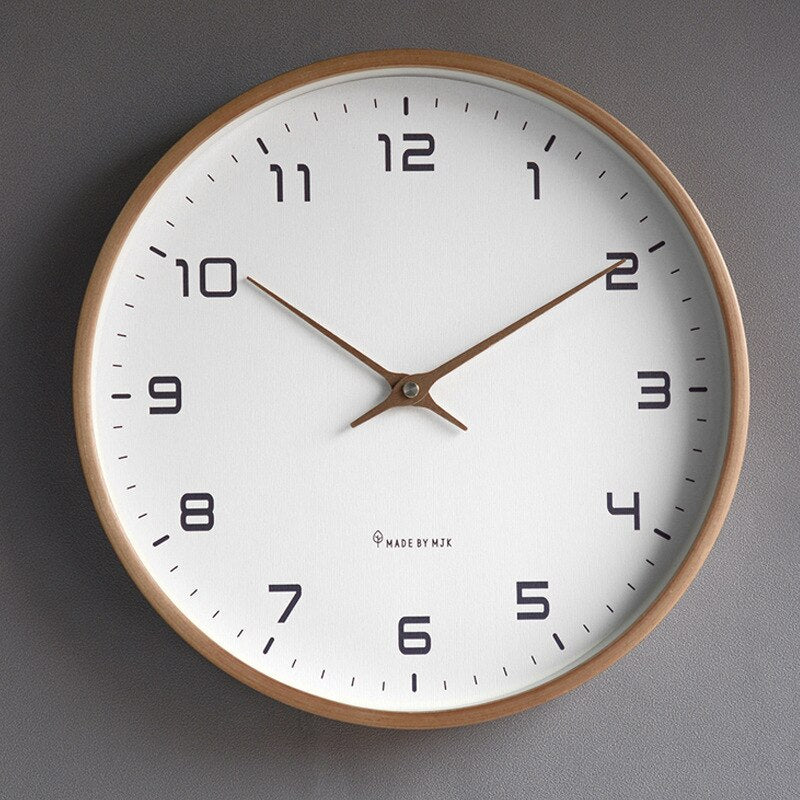 Nordtimber – Reloj de pared de madera diseño escandinavo marrón y crema