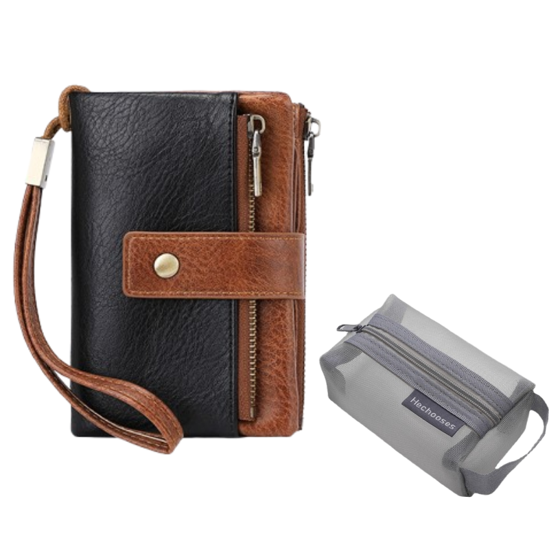 Cartera plegable de tres partes con bloqueo RFID para damas – diseño elegante, espacioso y seguro