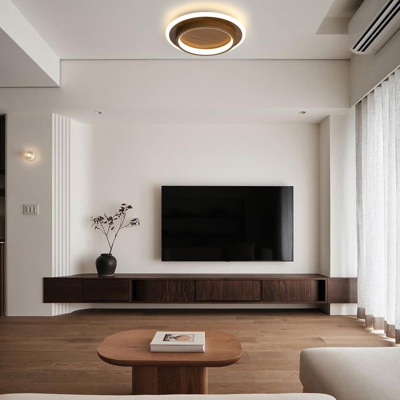 Eldaro Lámpara de techo – Lámpara de techo LED redonda de metal y acrílico con diseño moderno minimalista