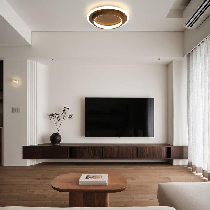 Eldaro Lámpara de techo – Lámpara de techo LED redonda de metal y acrílico con diseño moderno minimalista