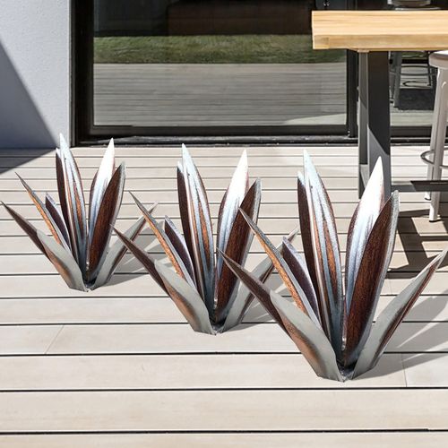 Statue de jardin en agave métallique – Sans entretien, antirouille et fait main