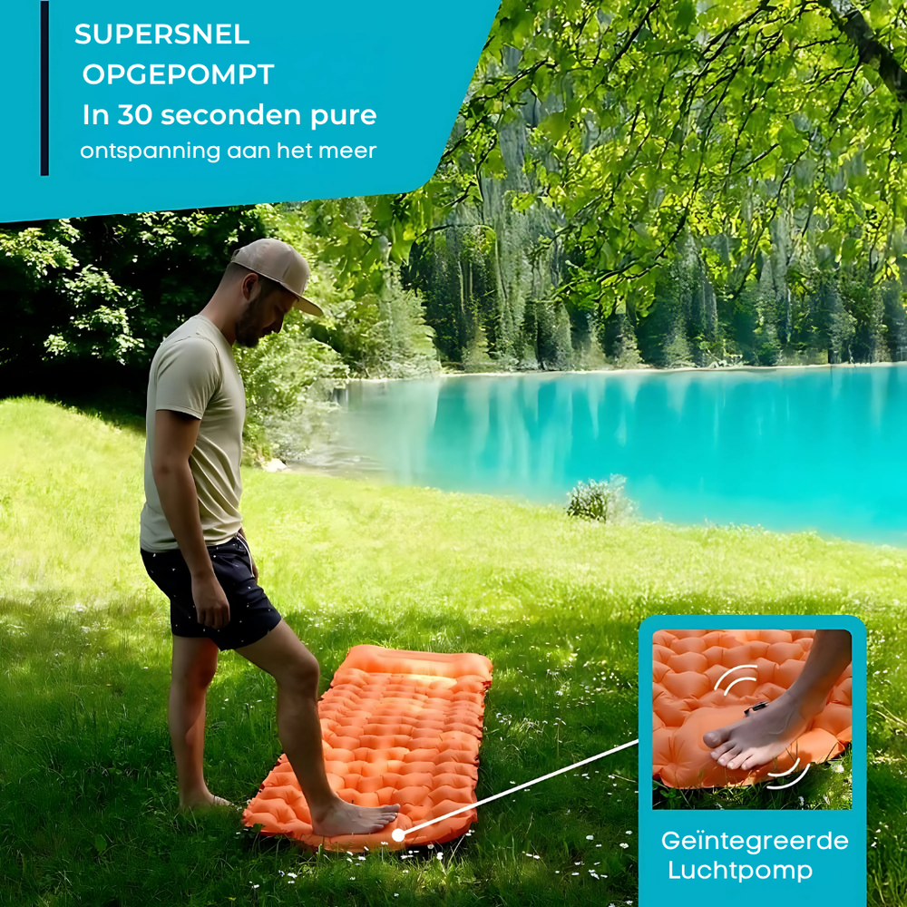 AirLite Zelfopblazend Slaapmatje – Lichtgewicht, Compact & 10 cm Dik Comfort Vestragear
