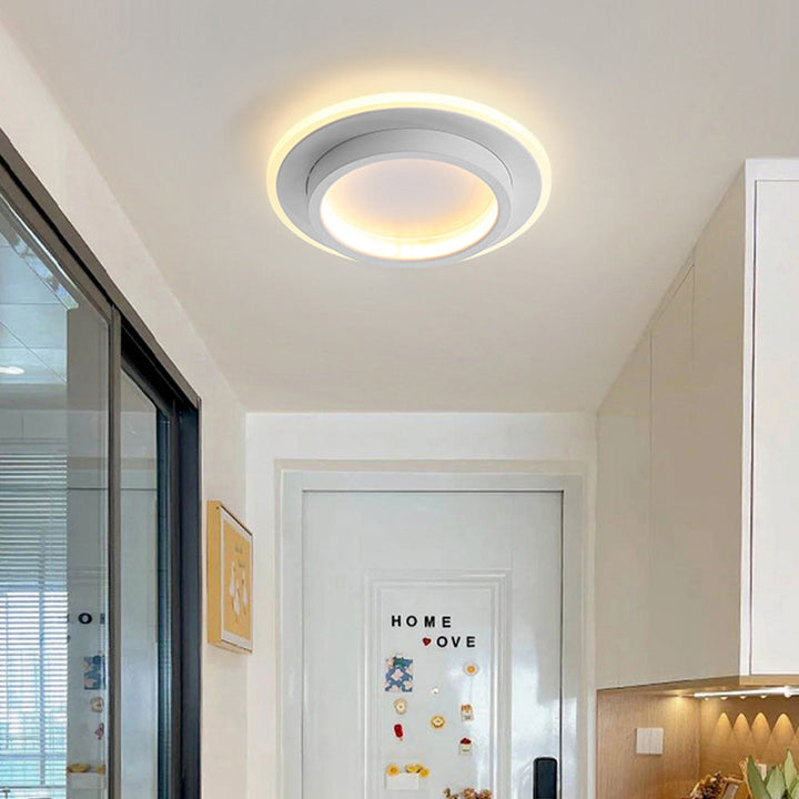 Eldaro Lámpara de techo – Lámpara de techo LED redonda de metal y acrílico con diseño moderno minimalista