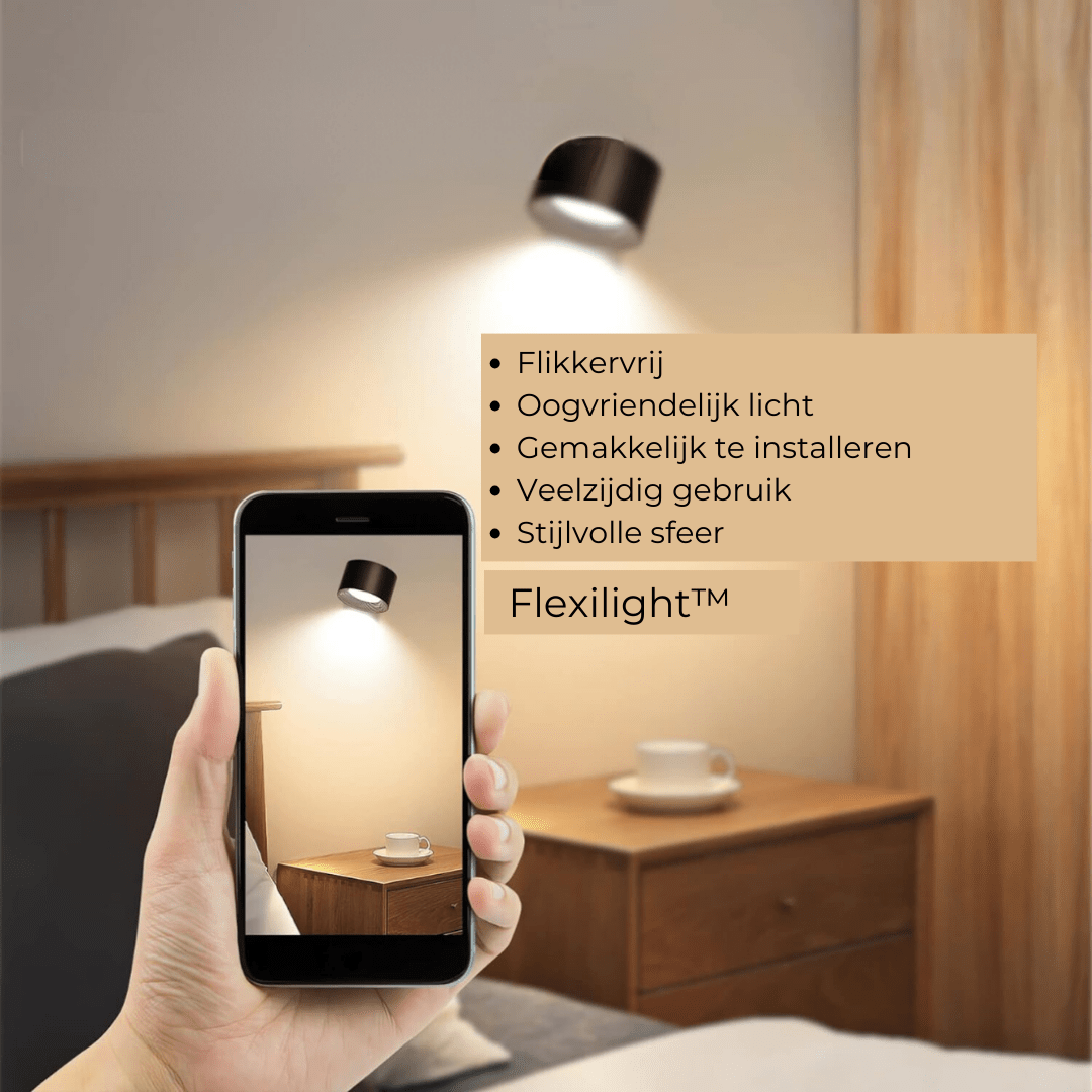 LumaSphere Draadloze Wandlamp – USB-Oplaadbaar, 360° Draaibaar & Touch Bediening LED Verlichting