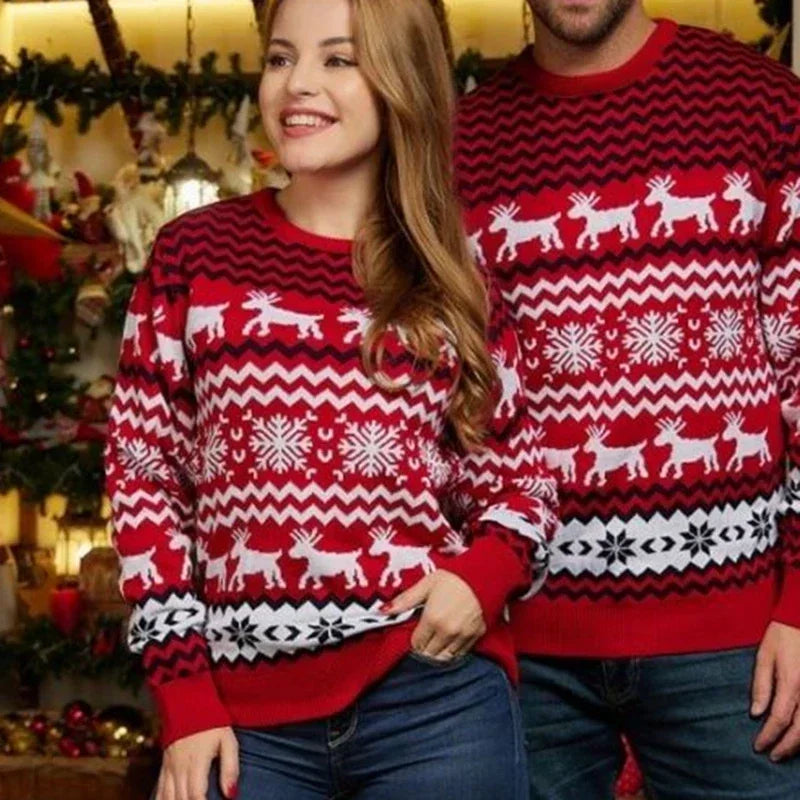 NordGlanz – Maglione di Natale unisex in misto cotone con stampa festiva