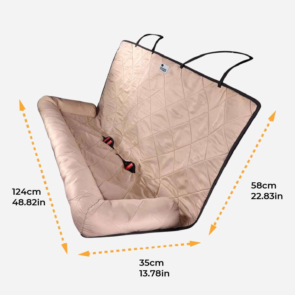 Auto hondenbed – Waterbestendige autostoelhoes met antislip &amp; veiligheidsriem