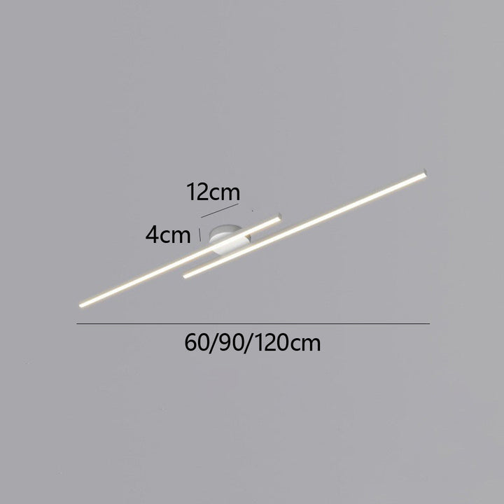 Norvion Plafondlamp – Lampada da soffitto LED allungata in alluminio con design minimalista elegante