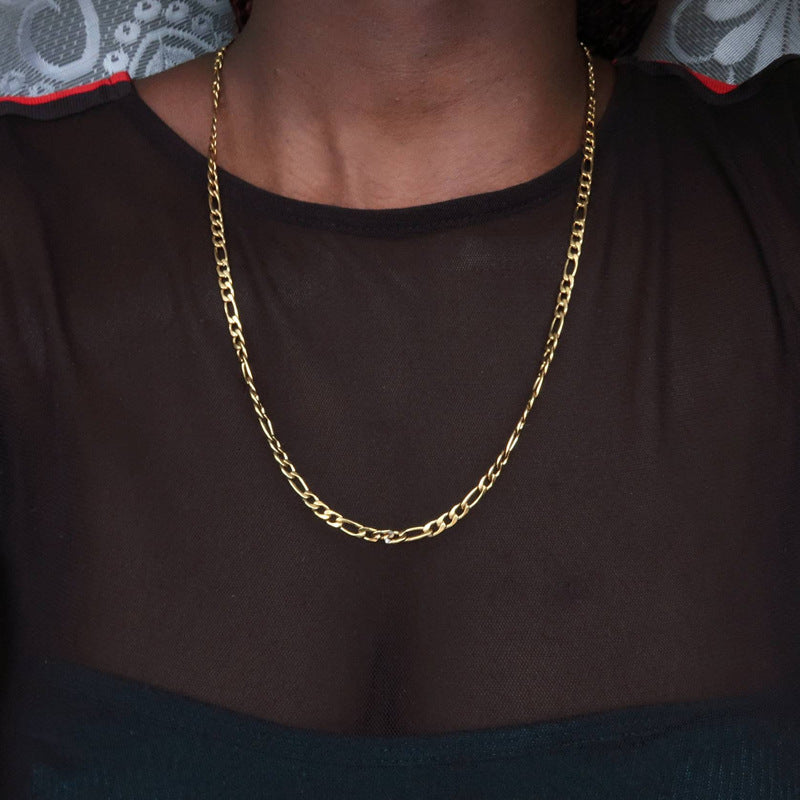 Forgeon – Herenketting roestvrij staal met lederlook – minimalistisch design