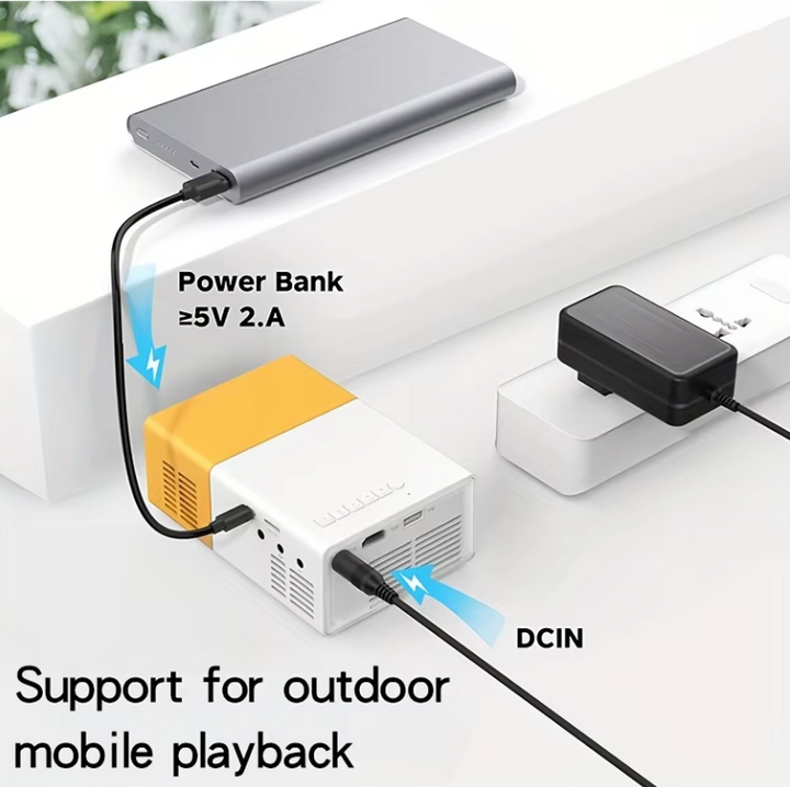 Mini Proyector – Diseño Compacto, Visualización HD y Conexión HDMI/USB para Casa