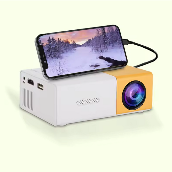 Mini Proyector – Diseño Compacto, Visualización HD y Conexión HDMI/USB para Casa