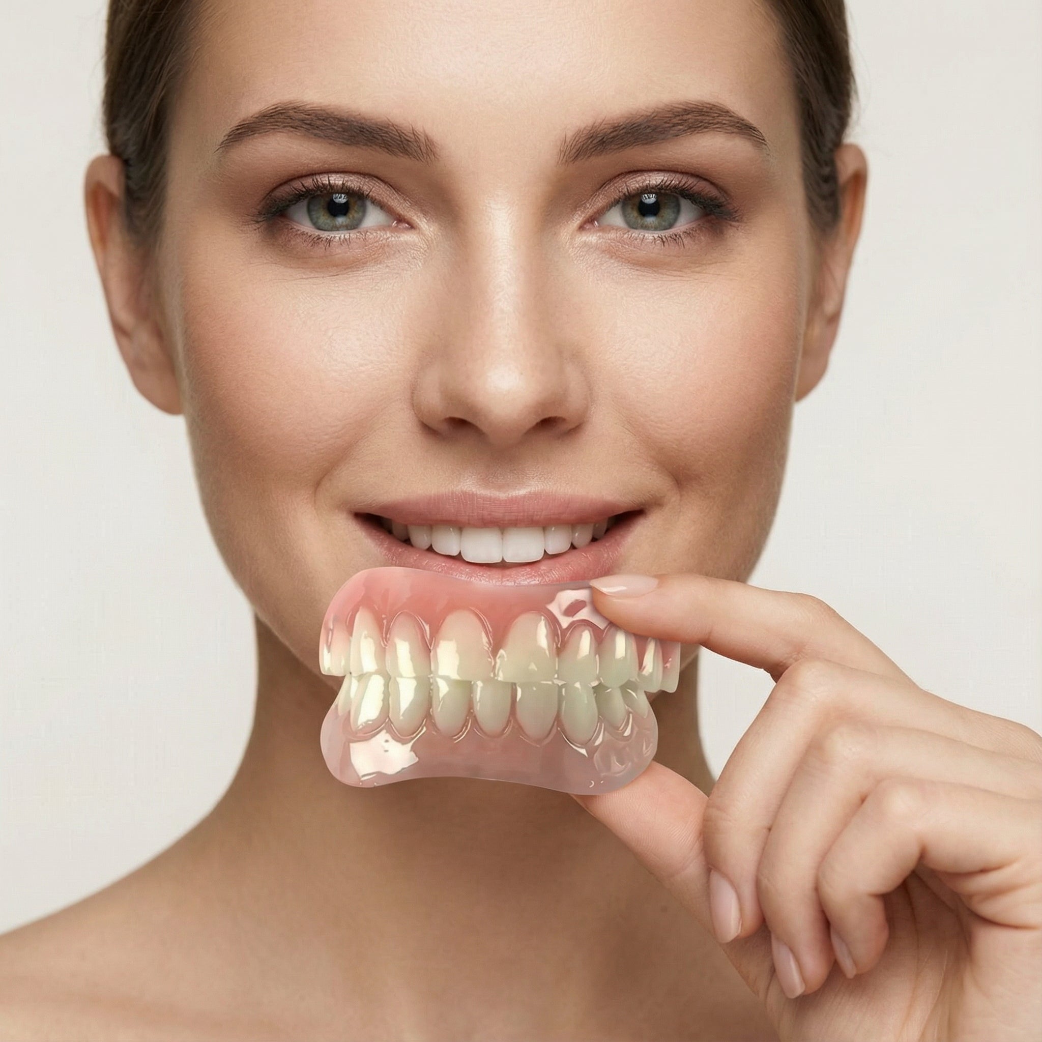 SmileLine Kit de Silicona para Próteses Dentais – Conxunto de dentadura flexible para adultos con axuste natural e confort