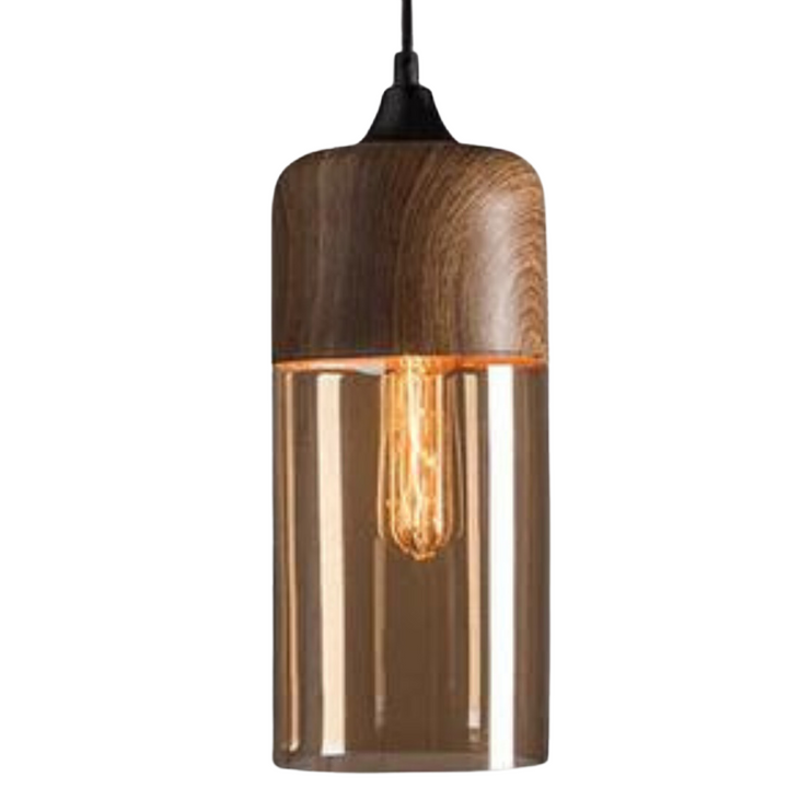 Lunora – Scandinavische plafondlamp hout &amp; glas – modern en sfeervol
